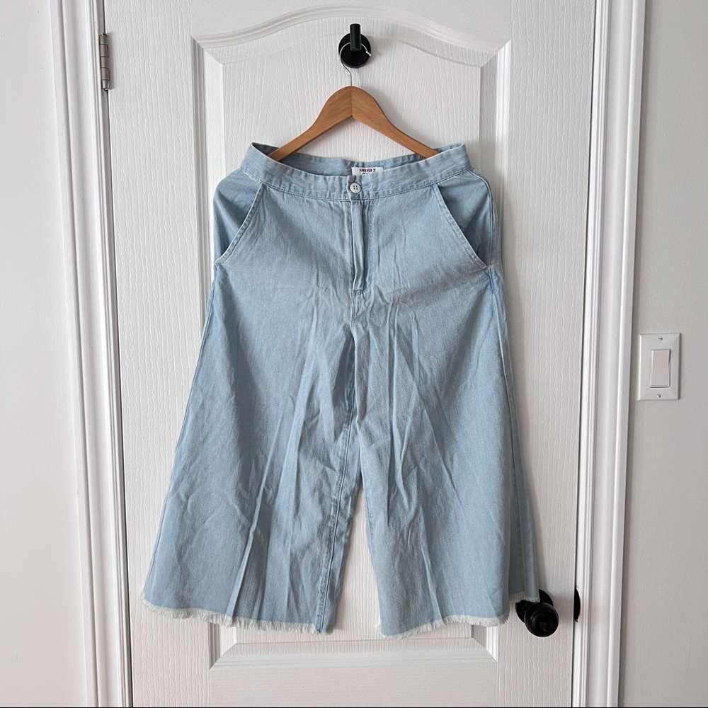 High Rise Wide Culotte Jeans